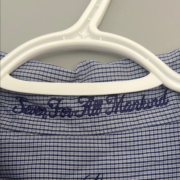 7 for all Mankind Men's Blue Button-Up Shirt - Picture 6 of 10